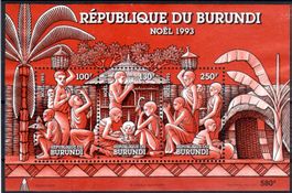 WEIHNACHTEBLOCK REPUBLIQUE DU BURUNDI 1993 UNGEBRAUCHT*-XX41