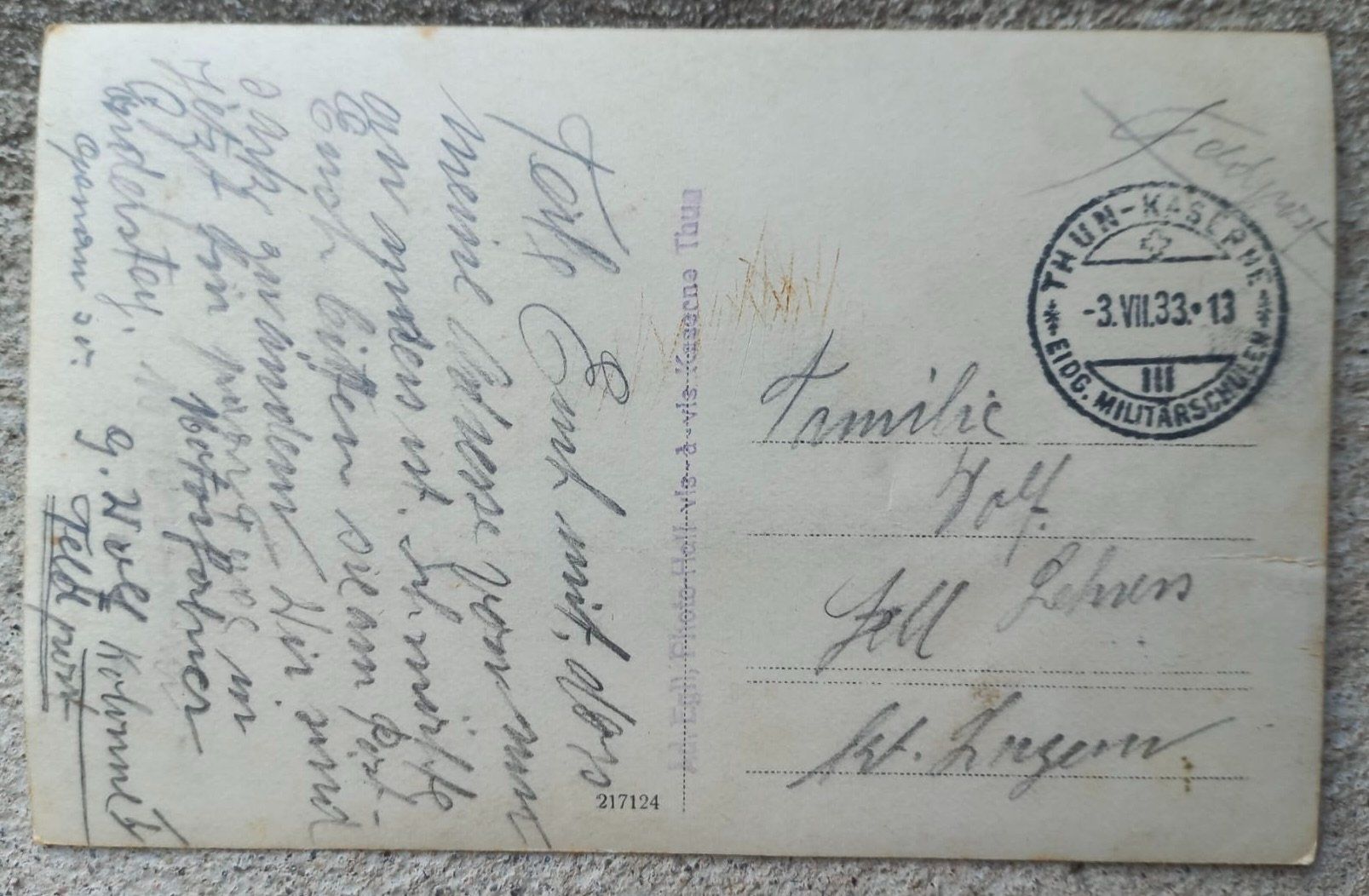 Cartoline postali: AK Schweiz. Motor-Tank Panzer 1933 – Usato da Burgdorf venduto da glasrabe01 1