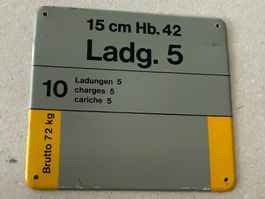 MUN Schild: 15cm Hb 42 - Ladung 5 - Schweizer Armee