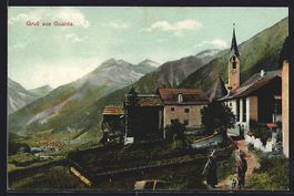 AK Guarda, Ortsansicht mit Kirche, 1909