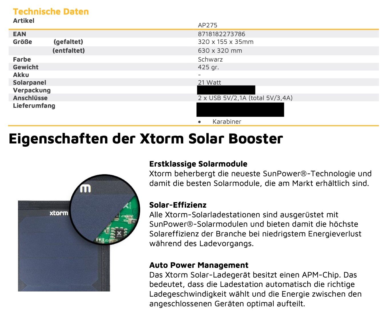 Xtorm Panneaux solaires: XTORM AP275 21W Solar Booster - Panel – D'occasion à Zürich par cbrl 4