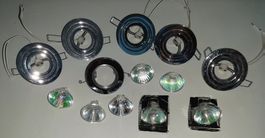 Konglomerat Halogen 12V mit Fassungen Sockel Einbau Chrom