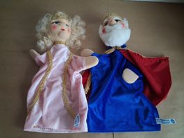 2 seltene KERSA Handpuppen: König & Königin