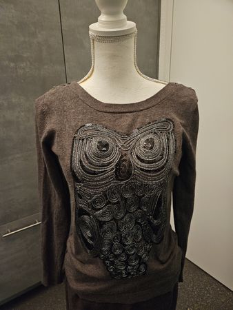 Damen Pullover Patrice Breal braun Eulen-Motiv Grösse M