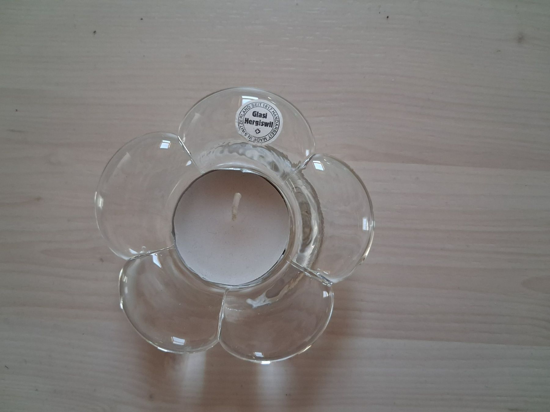 Glasi Hergiswil Kerzenständer: TEELICHTHALTER BLUME GLAS HERGISWIL – Neu (gemäss Beschreibung) aus langnau von Santos1411