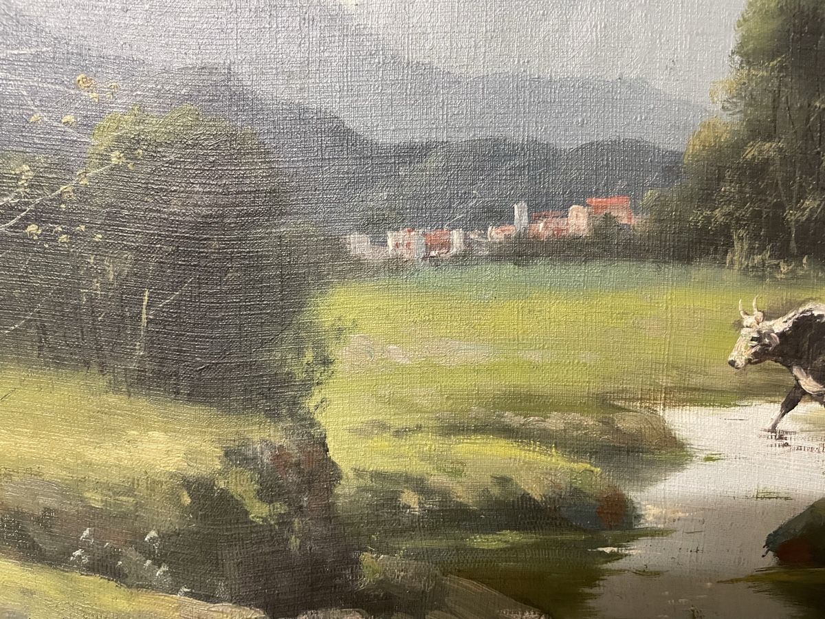 Tableaux: Gemälde Landschaft mit Hirtin signiert – D'occasion à Hindelbank par chinok01 6