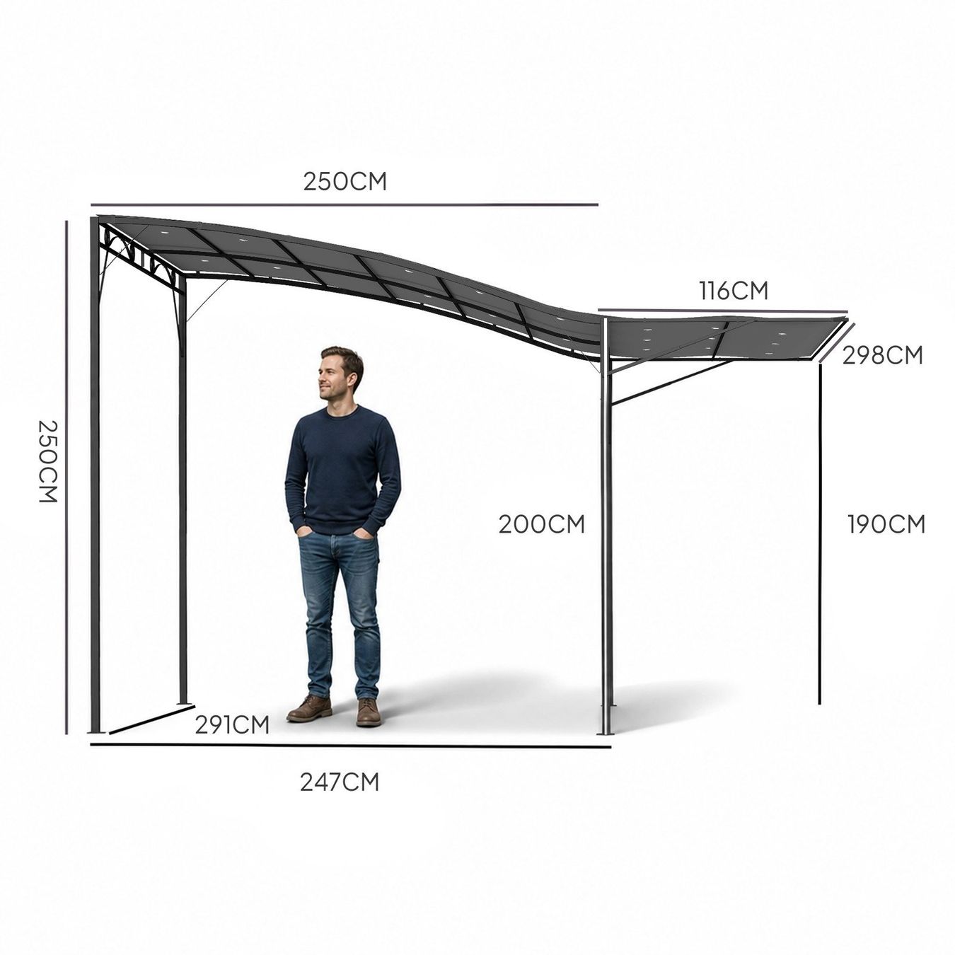 Tende & Padiglioni: Garten Pergola 3x2,5m Pavillon mit Verstellbarem Dach – Nuovo e nell'imballaggio originale da Winterthur venduto da aredo 3