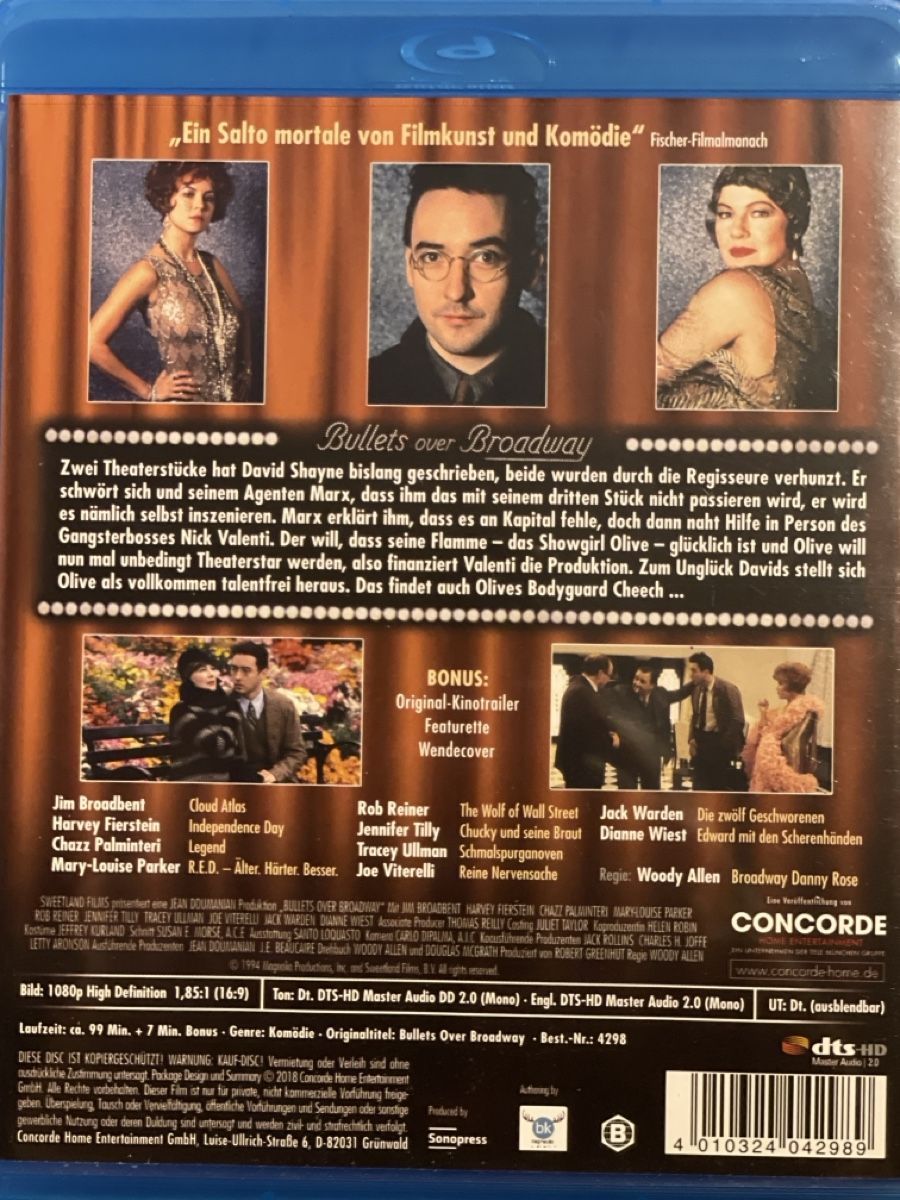Tutti i DVDs: Bullets Over Broadway (1994)  selten! – Nuovo (secondo la descrizione) da Waldenburg venduto da Gonzo8 1