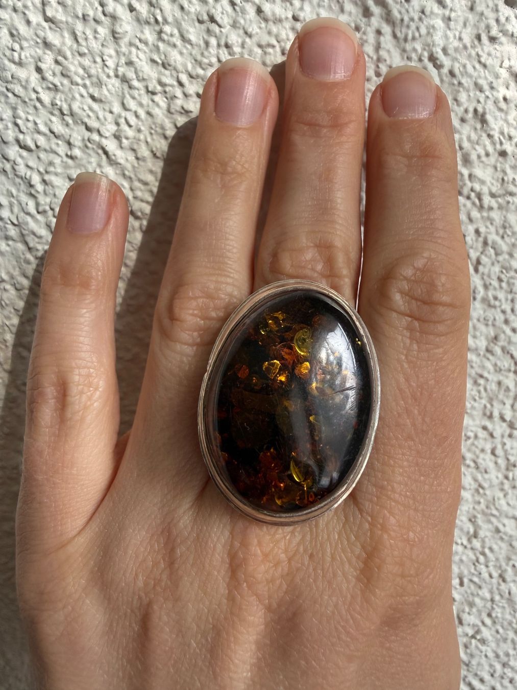 Bagues: Massiver Silber Ring mit Bernstein 925 – D'occasion à Spiegel b. Bern par Rogger72 3