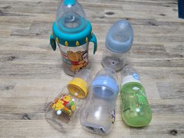 Babyflaschen Set 5 Stück mit Motiven gebraucht guter Zustand