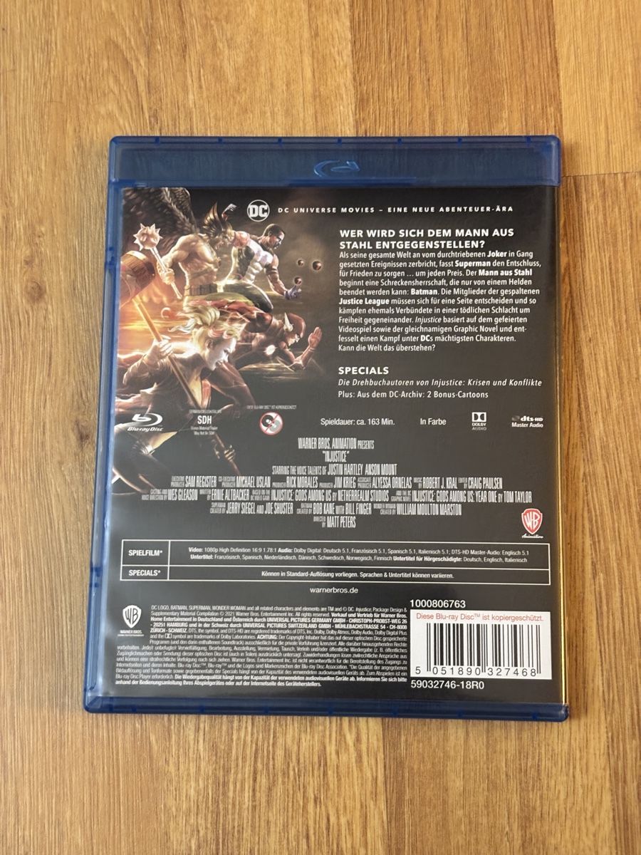 Tutti i DVDs: DC Animated Movie Injustice Blu Ray – Usato da Luzern venduto da Armastra 1