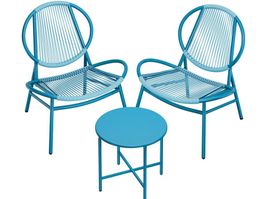 Balkonmöbel Gartenmöbel Set Polyrattan Tisch 2 Stühle ANNA