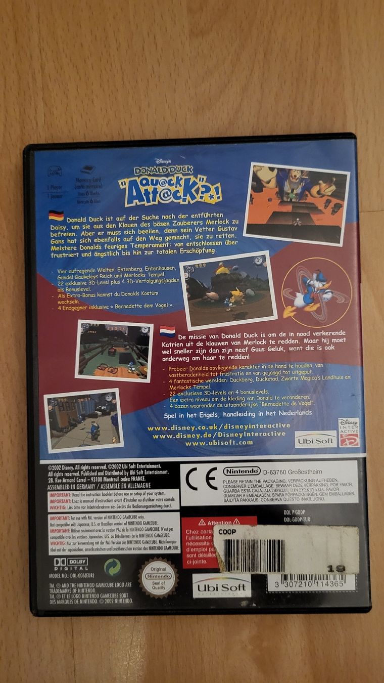 Nintendo Giochi: Donald Duck Quack Attack / Gamecube Spiel Kompl. – Usato da Biel/Bienne venduto da Retrohr 2
