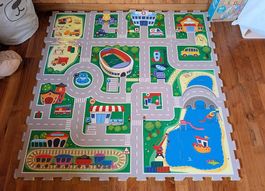 Spielmatte Puzzlematte Strassen / Stadt - ca. 90 × 90 cm