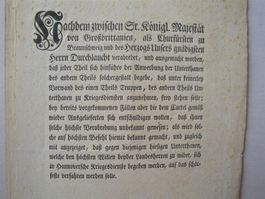 ALTES SCHRIFTBLATT: Königliche Majestät von Grossbrittanien