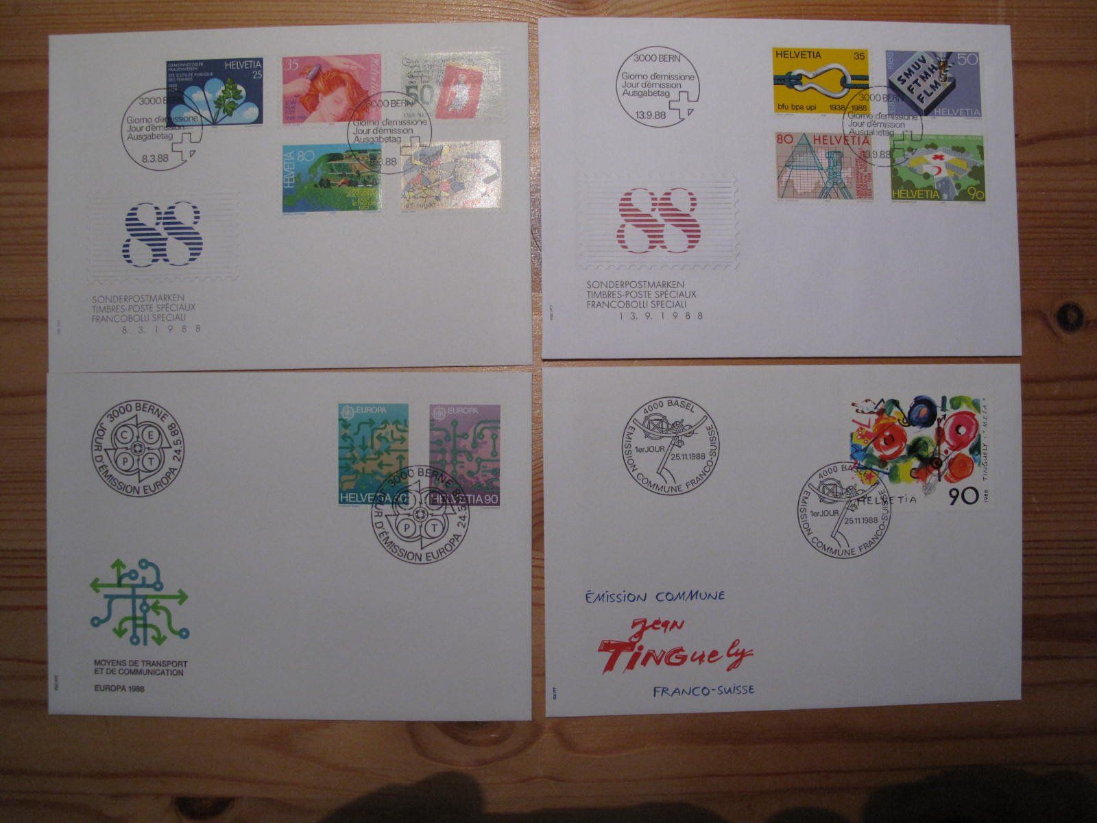 Tutti i francobolli: Schweiz FDC 1988 – Usato da Wil SG venduto da fva01