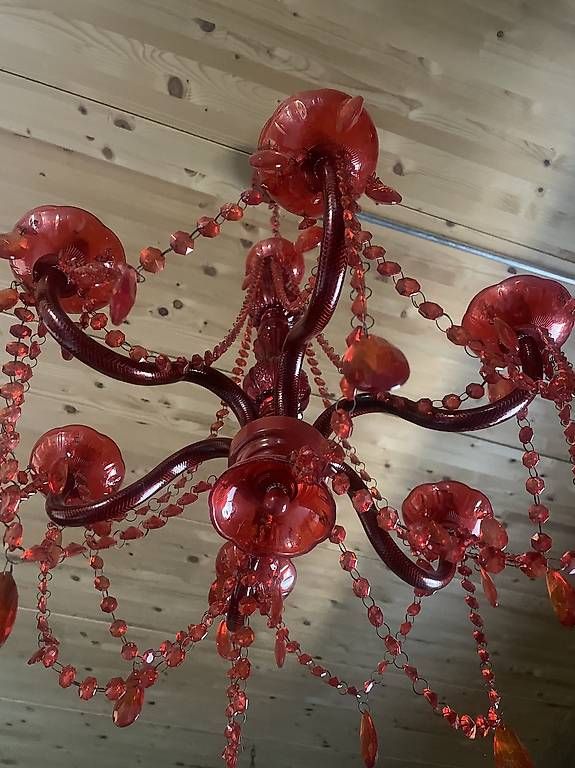 Kronleuchter & Deckenlampen: Kronleuchter Kristallglas rot  – Gebraucht aus Buchs SG von Tomxxx 2