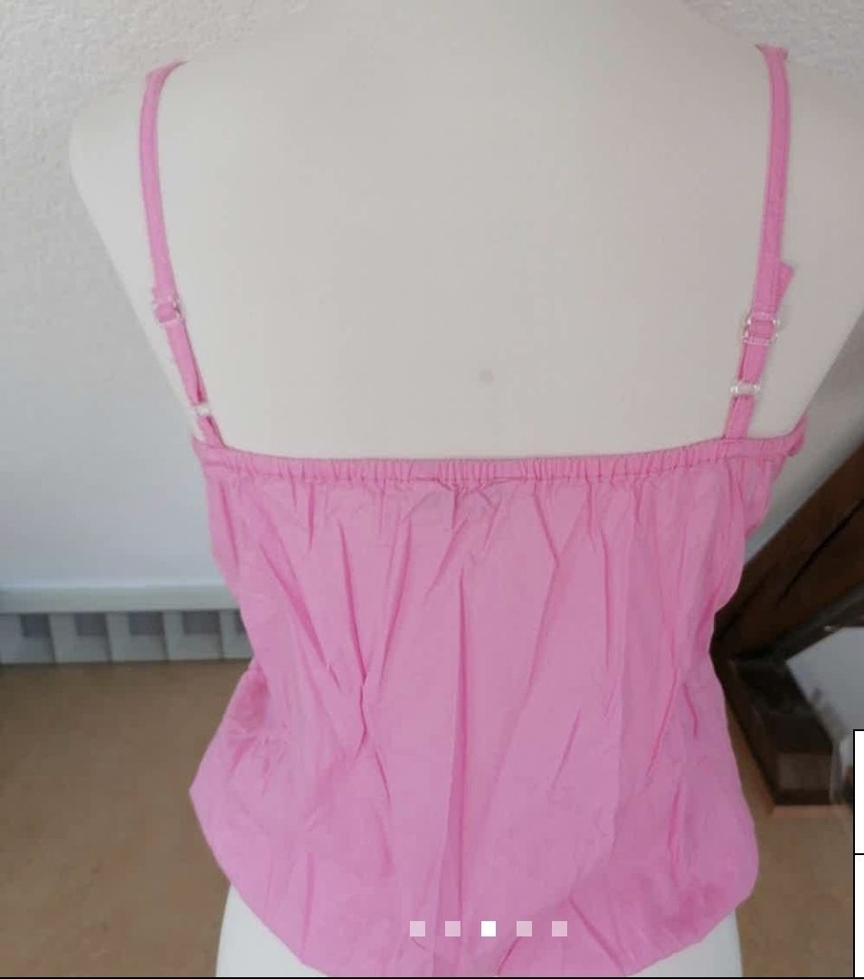 Top: Rosa Sommer Top aus Baumwolle, Gr.S – Usato da Klingnau venduto da vollmond36 2