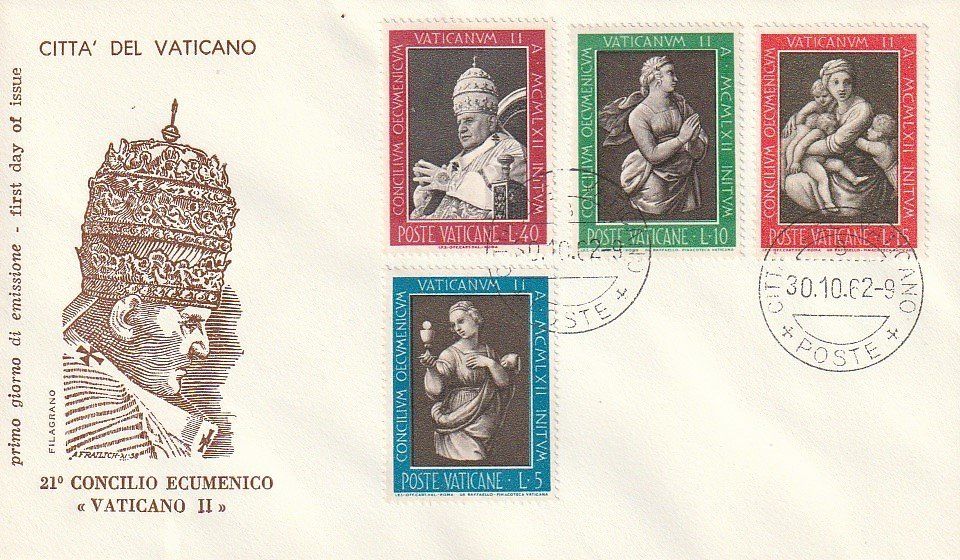 Alle Briefmarken: 4x Vatikan 1962/64 – Gebraucht aus Aarburg von Aare10 2