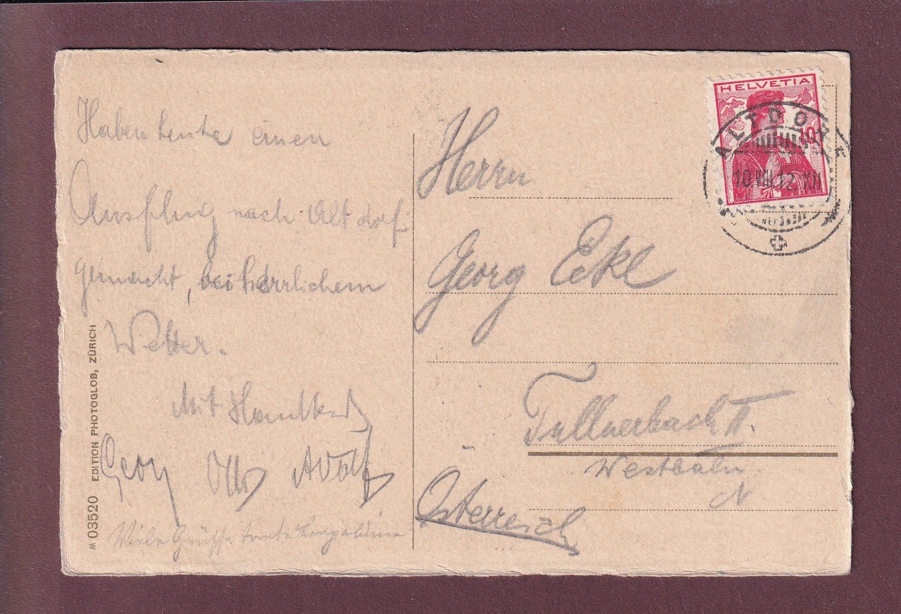 Cartoline postali: ALTDORF - Dorfplatz - Tram - 1912 – Usato da Pully venduto da nicecards 1