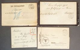 4 unfrankierte Poststücke aus 1895, 1900, 1923 + 1943