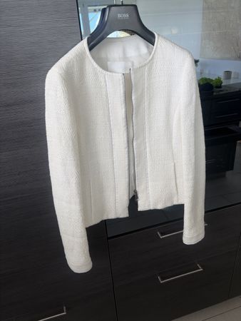 Hugo Boss Blazer Weiss Gr. 36 Sommerblazer Bouclé Business