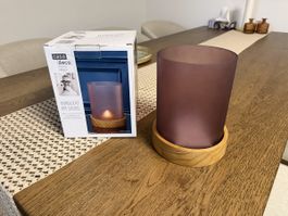 Casa Deco Windlicht mit Holzsockel neu 