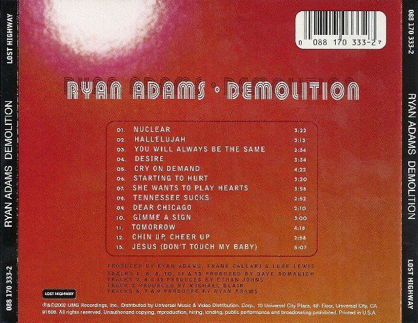 CD: CD Ryan Adams - Demolition (2002) – Usato da Möriken AG venduto da mineralia 1