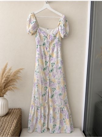 Sommerkleid mit Blumenmuster – Gr. XS – nur 2x getragen