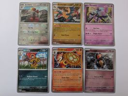 6-teiliges Set mit Holo & Reverse Holo Pokemonkarten 
