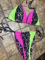 Bikini leopardato Animalier Neon Fluo-tgM/L-nuovo