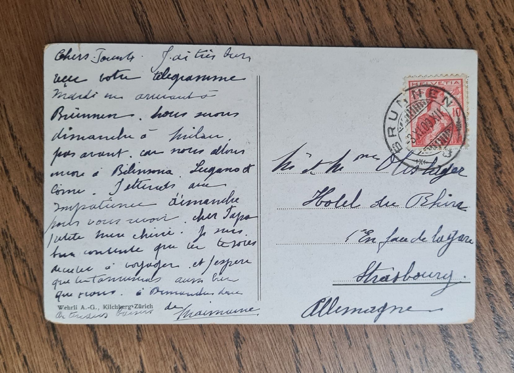 Cartoline postali: Brunnen mit Grand Hotel 1909 – Usato da Ebikon venduto da Donar50 1