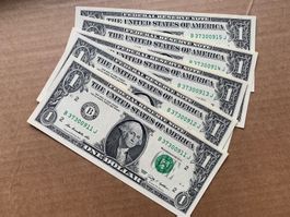 U.S.A. 5 X 1$ 2009 - aufeinanderefolge Nummern- Stempelfrich