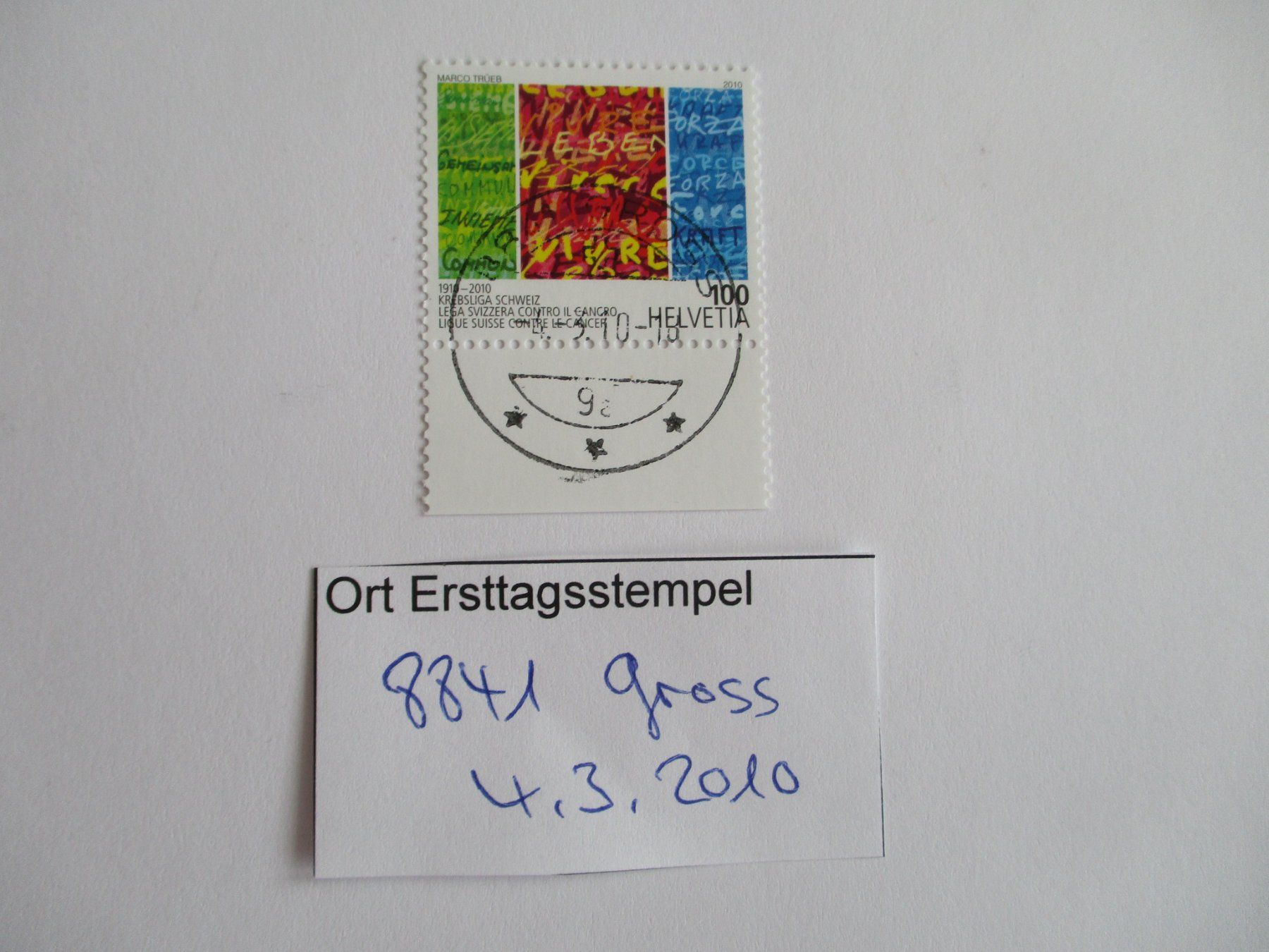 Tous les timbres: Voll Ort Ersttagsstempel 8841 Gross – D'occasion à Langnau b. Reiden par Aktuell88