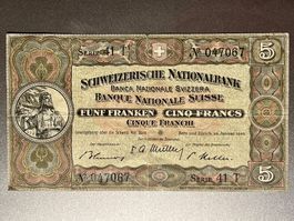 Schweizer 5 Franken Note 20.1.1949