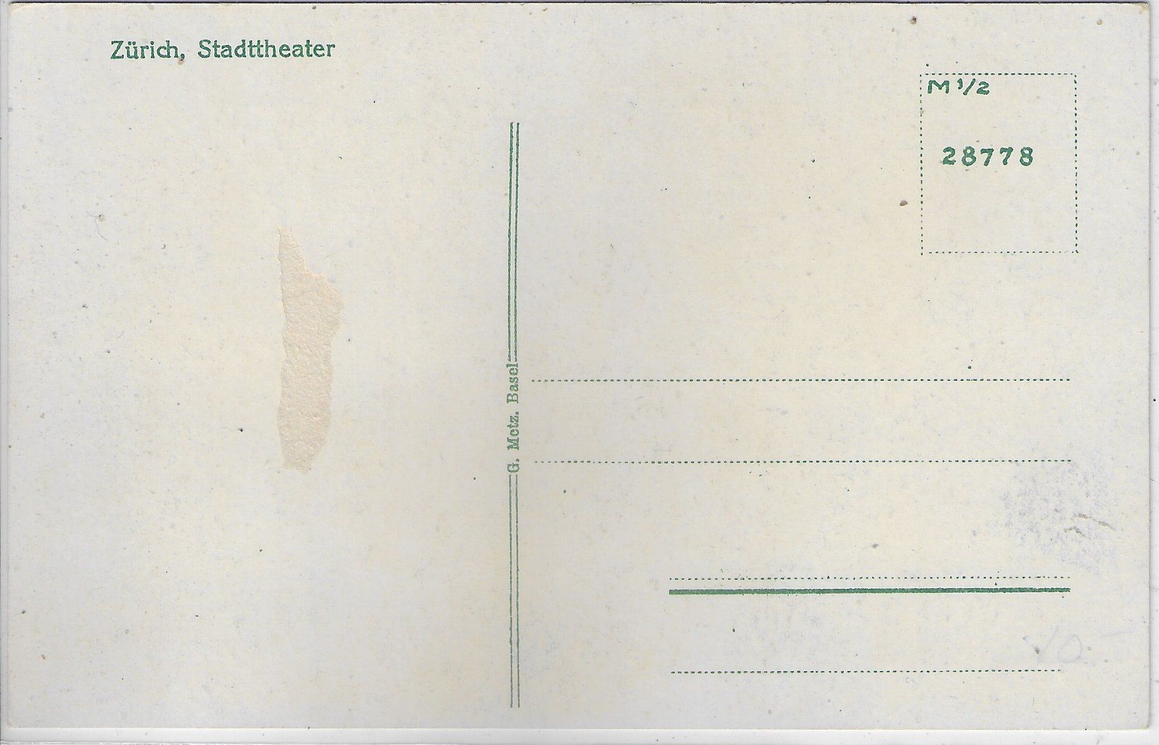 Cartoline postali: Zürich - Stadttheater - Litho – Usato da Ettingen venduto da Kartenplanet 1