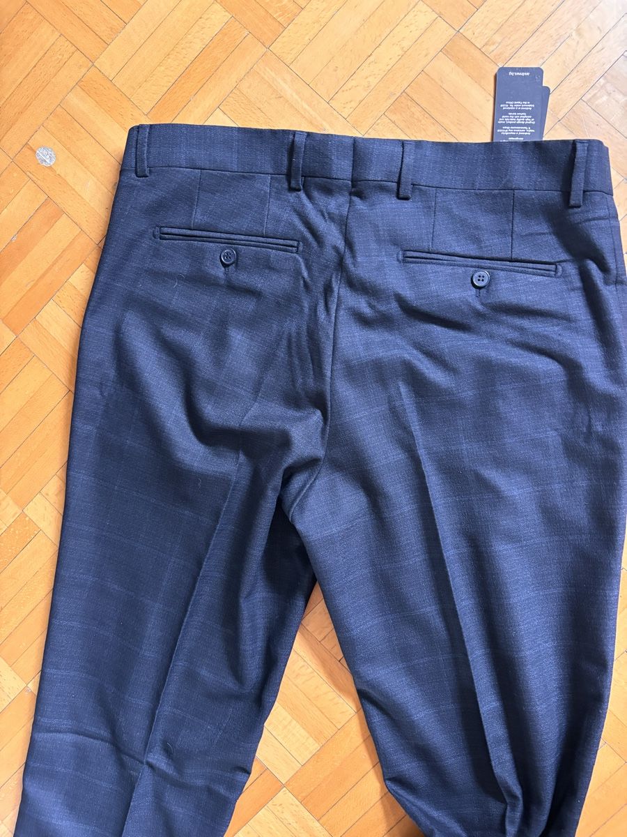 Pantaloni: Men's Dark Blue Checked Dress Pants – Nuovo (secondo la descrizione) da Zürich venduto da Grothschild 6