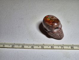 Figur Totenkopf Opal Mexiko Feueropal Kult