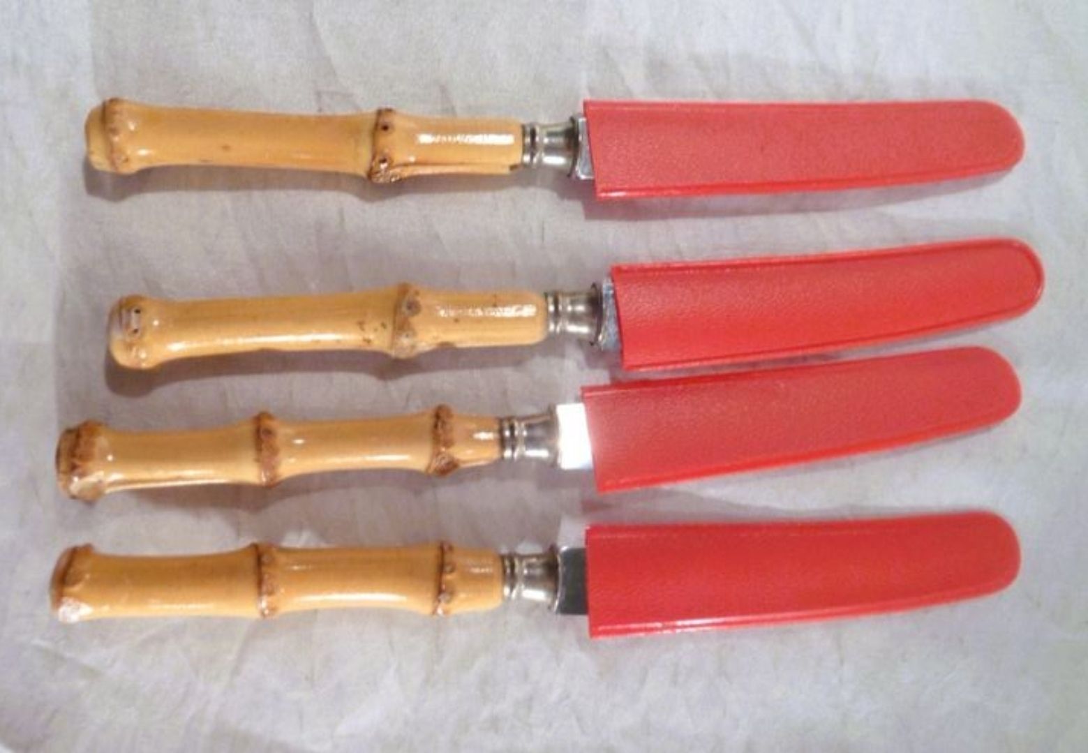 Solingen Besteck: 4 Obstmesser vintage mit Bambou-Griff – Gebraucht aus Sierre von Dondiego02 2