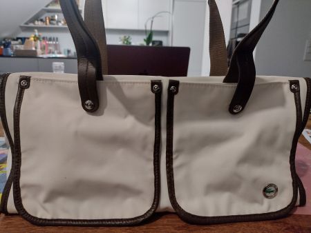 Original Lacoste Vintage bag - white and brown