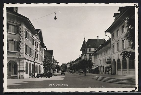 Ansichtskarten: Langenthal, Strassenpartie an der Bank – Gebraucht aus Berlin von bartko-reher