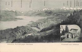 Albishorn Aussicht gegen Zürichsee Wirtschaft zum albishorn