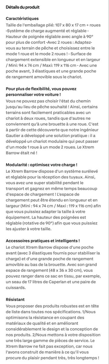 Brouettes: Chariot de pêche Caperlan Xtrem Barrow – D'occasion à Fontainemelon par jcharpilloz8 6