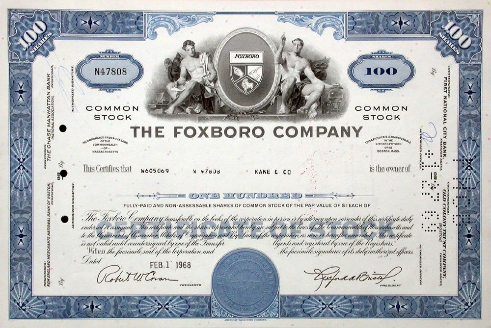 Documenti: Foxboro Company - 1968 – Usato da Solothurn venduto da Sgasche