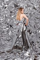 Metallfolie Backdrop in Gold & Silber Hintergrund Party Deko
