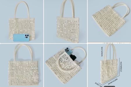 Tasche aus Perlmuttperlen Handgefertigte Neu / NP35CHF