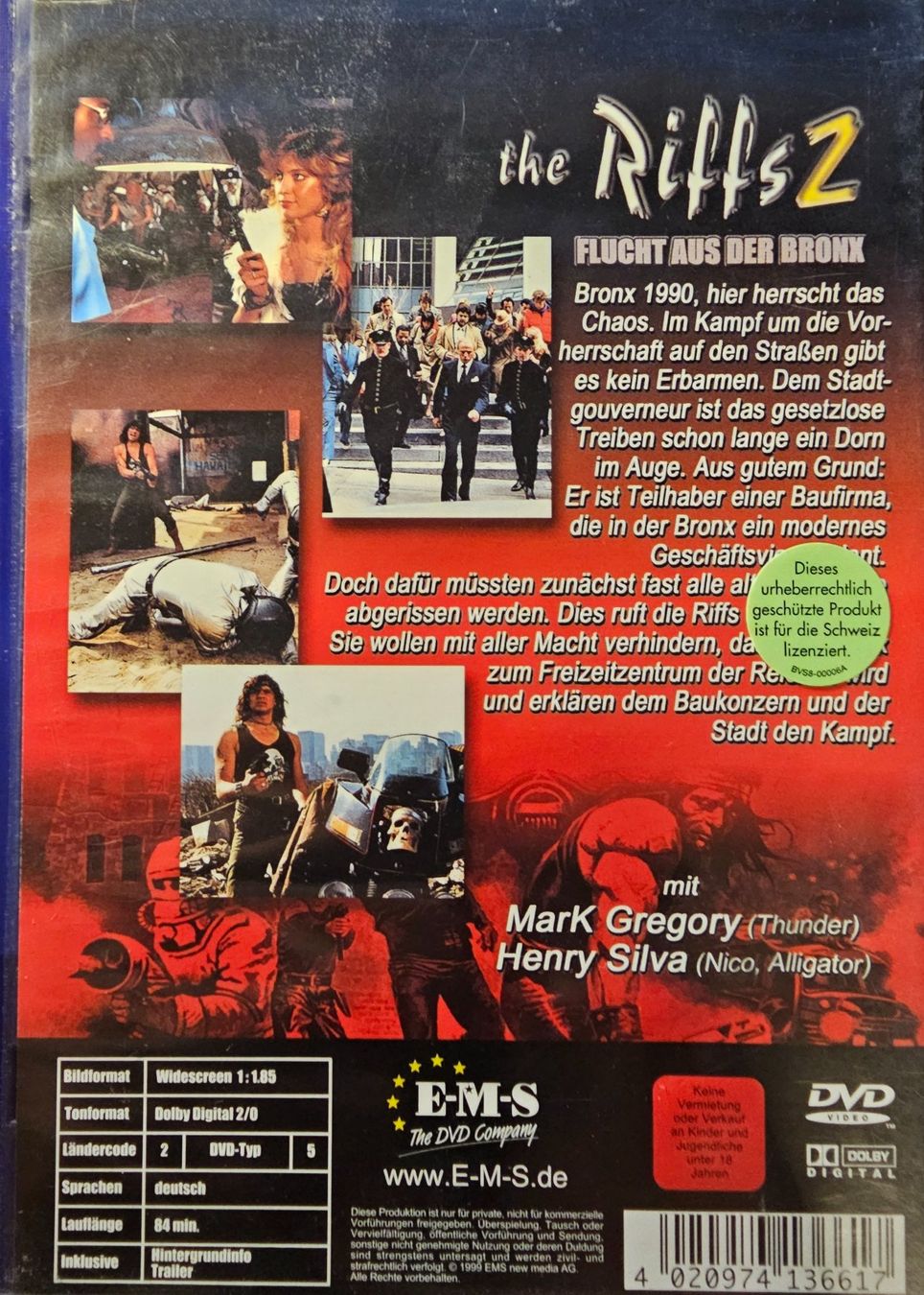Tutti i DVDs: The Riffs 2 - Flucht aus der Bronx – Usato da Wahlen b. Laufen venduto da Cg10 1