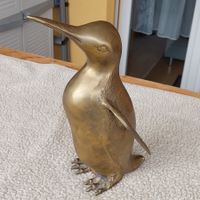Grosser massiver Messing Pinguin B. ca.29 cm H ca.27 cm