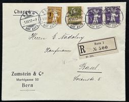 1917 Schweiz Einschreiben Zumstein & Co. Bern Basel