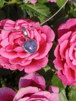 Natur Tansanit Herz Halskette 925 Silber